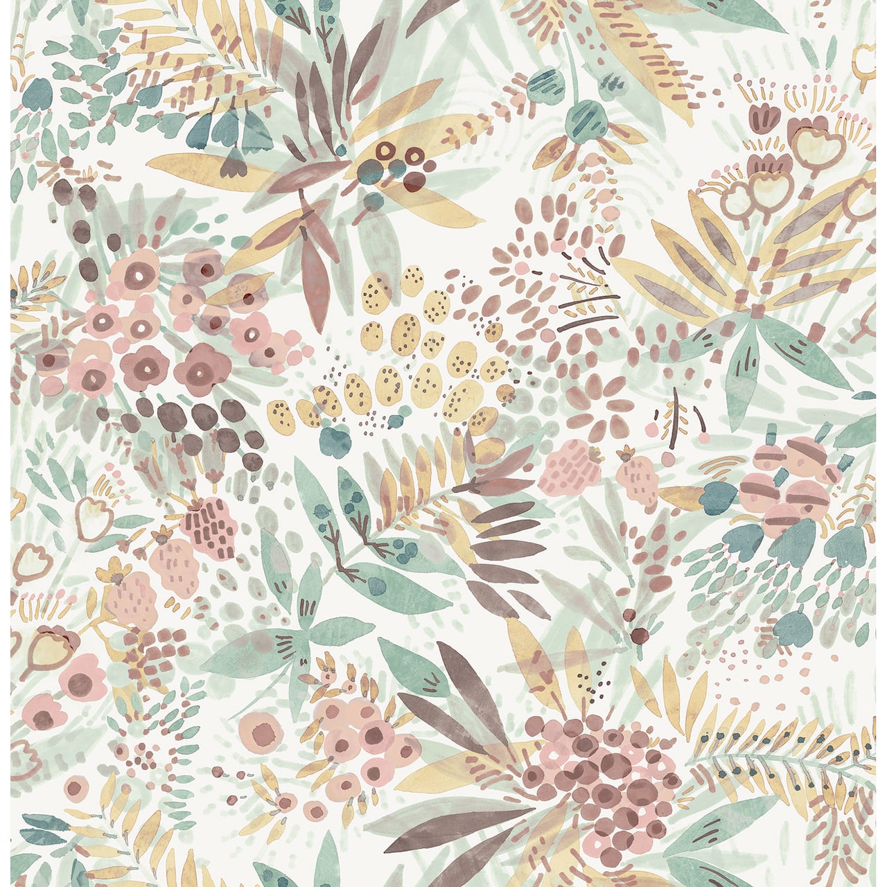 NuWallpaper Teal Peach Naupaka Peel & Stick Wallpaper